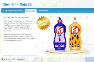 Die Website des Pril-Wettbewerbs